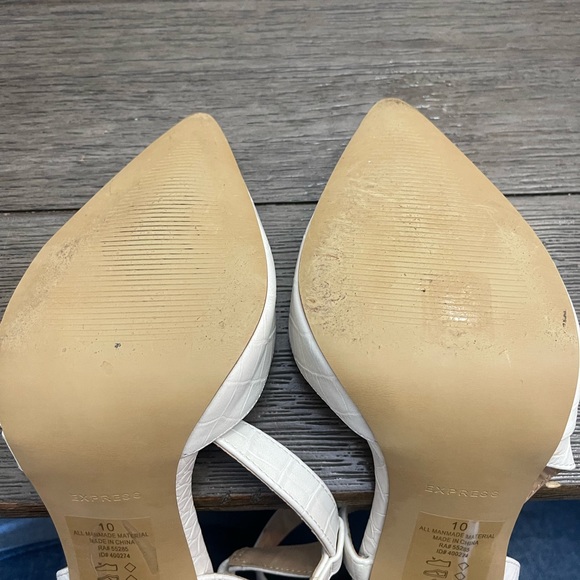 Express Shoes Used Express White Heels Poshmark